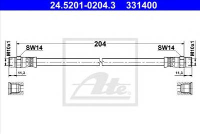 ATE 24.5201-0204.3 - fékcső BMW VOLVO