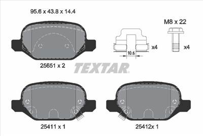Fékbetét készlet TEXTAR 2565101 for FIAT, CHRYSLER