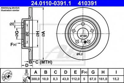 ATE 24.0110-0391.1 - féktárcsa MERCEDES-BENZ
