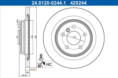ATE 24.0120-0244.1 - féktárcsa BMW MINI