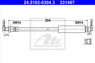 ATE 24.5102-0304.3 - fékcső BMW