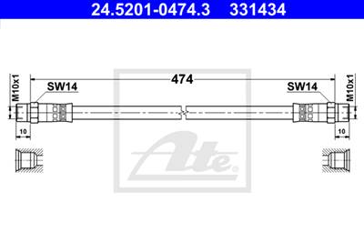 ATE 24.5201-0474.3 - fékcső MERCEDES-BENZ