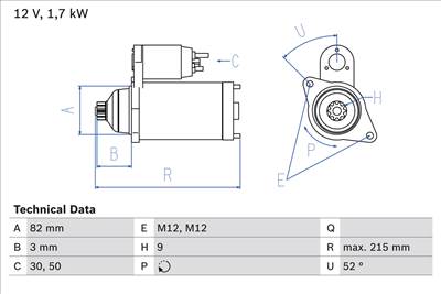 BOSCH 0 986 024 250 - önindító AUDI VW