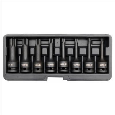 Gépi hosszú bit dugókulcs készlet 8 részes Torx 1/2" T30-T80 CrMo