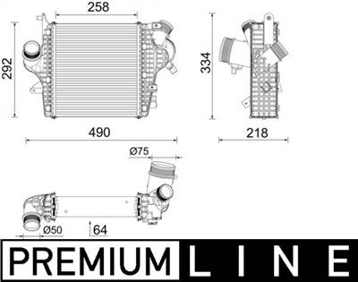 MAHLE CI 637 000P - töltőlevegő-hűtő AUDI