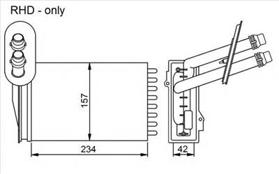 NRF 53402 - Hőcserélő, belső tér fűtés AUDI SEAT SKODA VW