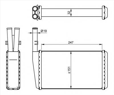 NRF 54266 - Hőcserélő, belső tér fűtés LAND ROVER