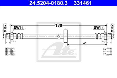 ATE 24.5204-0180.3 - fékcső AUDI VW