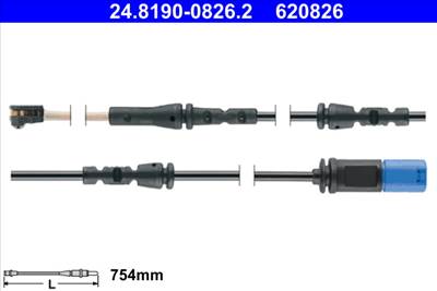 ATE 24.8190-0826.2 - figyelmezető kontaktus, fékbetétkopás BMW