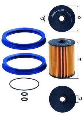 MAHLE KX 503D - Üzemanyagszűrő MINI