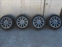  5x112 lyukosztású 17" újszerű RC alufelni, rajta 215/55 használt Continental nyári gumi gumi 