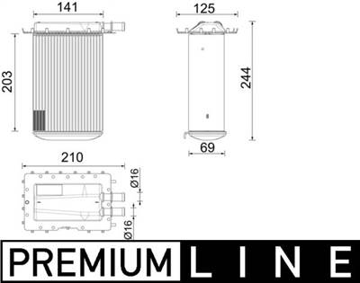 MAHLE CI 642 000P - töltőlevegő-hűtő AUDI