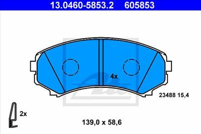 ATE 13.0460-5853.2 - fékbetét ISUZU MAZDA MITSUBISHI