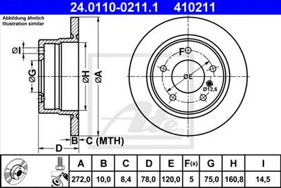 ATE 24.0110-0211.1 - féktárcsa BMW