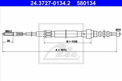 ATE 24.3727-0134.2 - Kézifék bowden VW