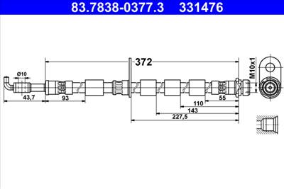 ATE 83.7838-0377.3 - fékcső FORD