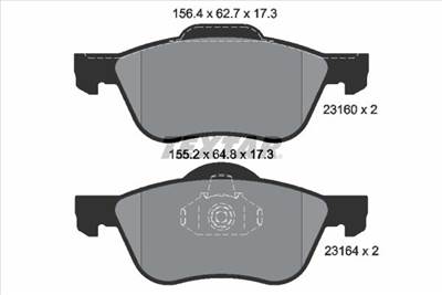 Fékbetét készlet TEXTAR 2316001 for NISSAN