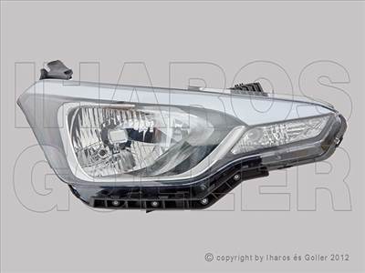 Hyundai I20 2018-2020 - Fényszóró H4 jobb, fekete h., 5a. (motoros) DEPO