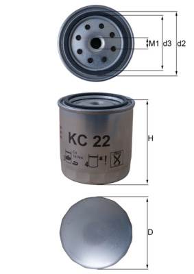 MAHLE KC 22 - Üzemanyagszűrő DAEWOO MERCEDES-BENZ PUCH SSANGYONG