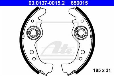 ATE 03.0137-0015.2 - fékpofakészlet ABARTH AUTOBIANCHI FIAT FSO LANCIA SEAT