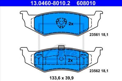 ATE 13.0460-8010.2 - fékbetét CHRYSLER