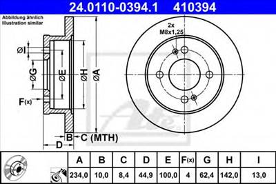 ATE 24.0110-0394.1 - féktárcsa HYUNDAI