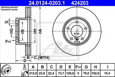 ATE 24.0124-0203.1 - féktárcsa BMW