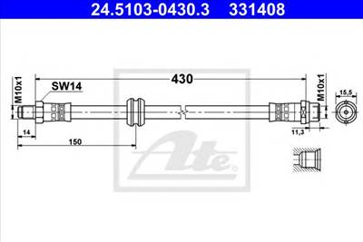 ATE 24.5103-0430.3 - fékcső BMW