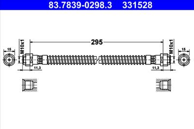 ATE 83.7839-0298.3 - fékcső PORSCHE