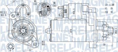 MAGNETI MARELLI 063721378010 - önindító VW