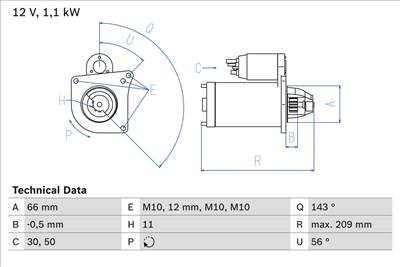 BOSCH 0 986 025 390 - önindító RENAULT