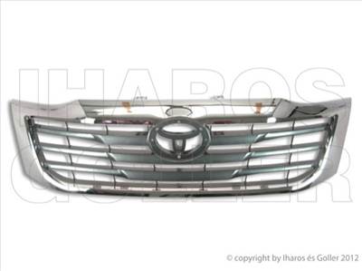 Toyota Hilux 2005-2015 - Hűtődíszrács, sötét szürke, króm kerettel