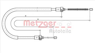 METZGER 10.6892 - Kézifék bowden DACIA RENAULT