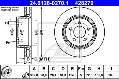 ATE 24.0128-0270.1 - féktárcsa JEEP
