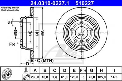 ATE 24.0310-0227.1 - féktárcsa BMW