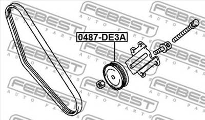 FEBEST 0487-DE3A - hosszbordásszíj feszítőgörgő MITSUBISHI MITSUBISHI (BJC)