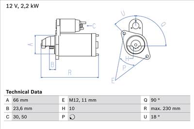 BOSCH 0 986 025 400 - önindító AUDI PORSCHE