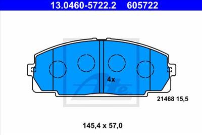 ATE 13.0460-5722.2 - fékbetét TOYOTA