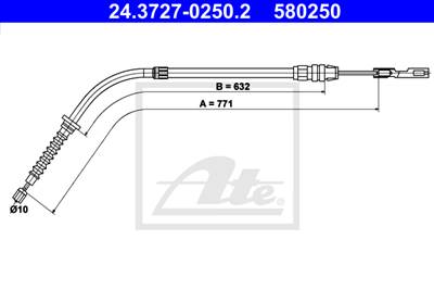 ATE 24.3727-0250.2 - Kézifék bowden MINI