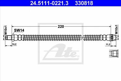 ATE 24.5111-0221.3 - fékcső NISSAN OPEL RENAULT VAUXHALL