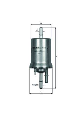 MAHLE KL 156/3 - Üzemanyagszűrő AUDI SEAT SKODA SKODA (SVW ) VW VW (FAW) VW (SVW)