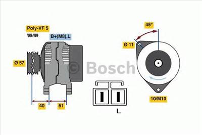 BOSCH 0 986 081 060 - generátor HYUNDAI KIA