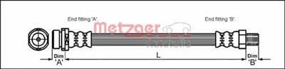 METZGER 4112314 - fékcső FORD