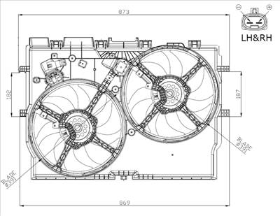 NRF 47945 - ventilátor, motorhűtés CITROËN FIAT PEUGEOT