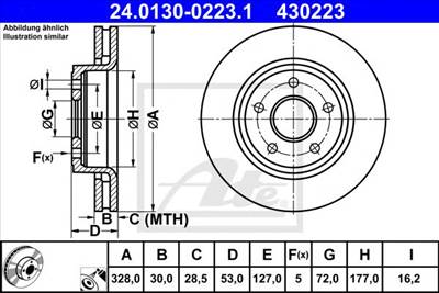 ATE 24.0130-0223.1 - féktárcsa JEEP