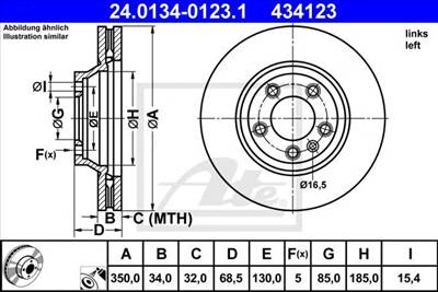 ATE 24.0134-0123.1 - féktárcsa AUDI PORSCHE VW