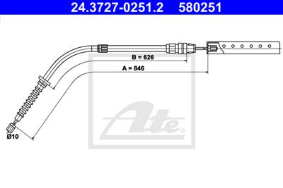 ATE 24.3727-0251.2 - Kézifék bowden MINI