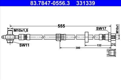 ATE 83.7847-0556.3 - fékcső SEAT VW
