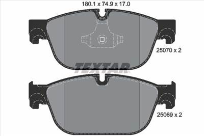 Fékbetét készlet TEXTAR 2507001 for CITROËN, DS, PEUGEOT