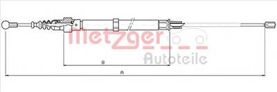 METZGER 10.7508 - Kézifék bowden AUDI SEAT SKODA VW